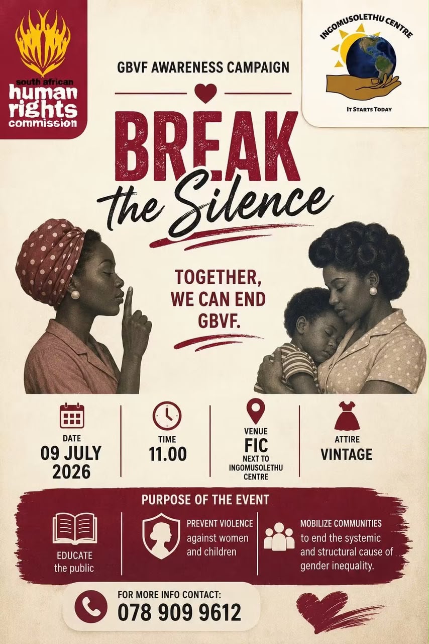 GBVF Awareness Campaign flyer: Break the Silence, 9 July 2026