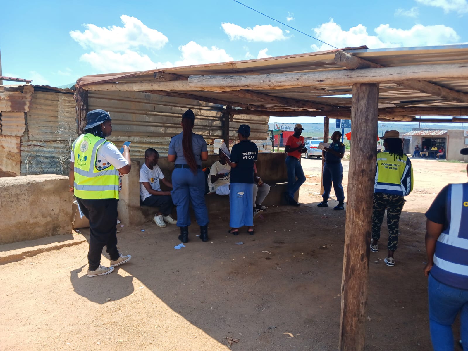 Police and community partners gathered during an outreach activity